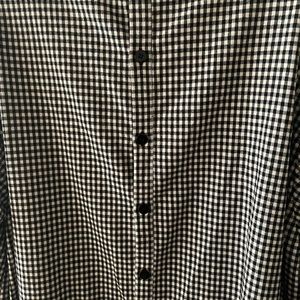 Black and white gingham shirt shift dress